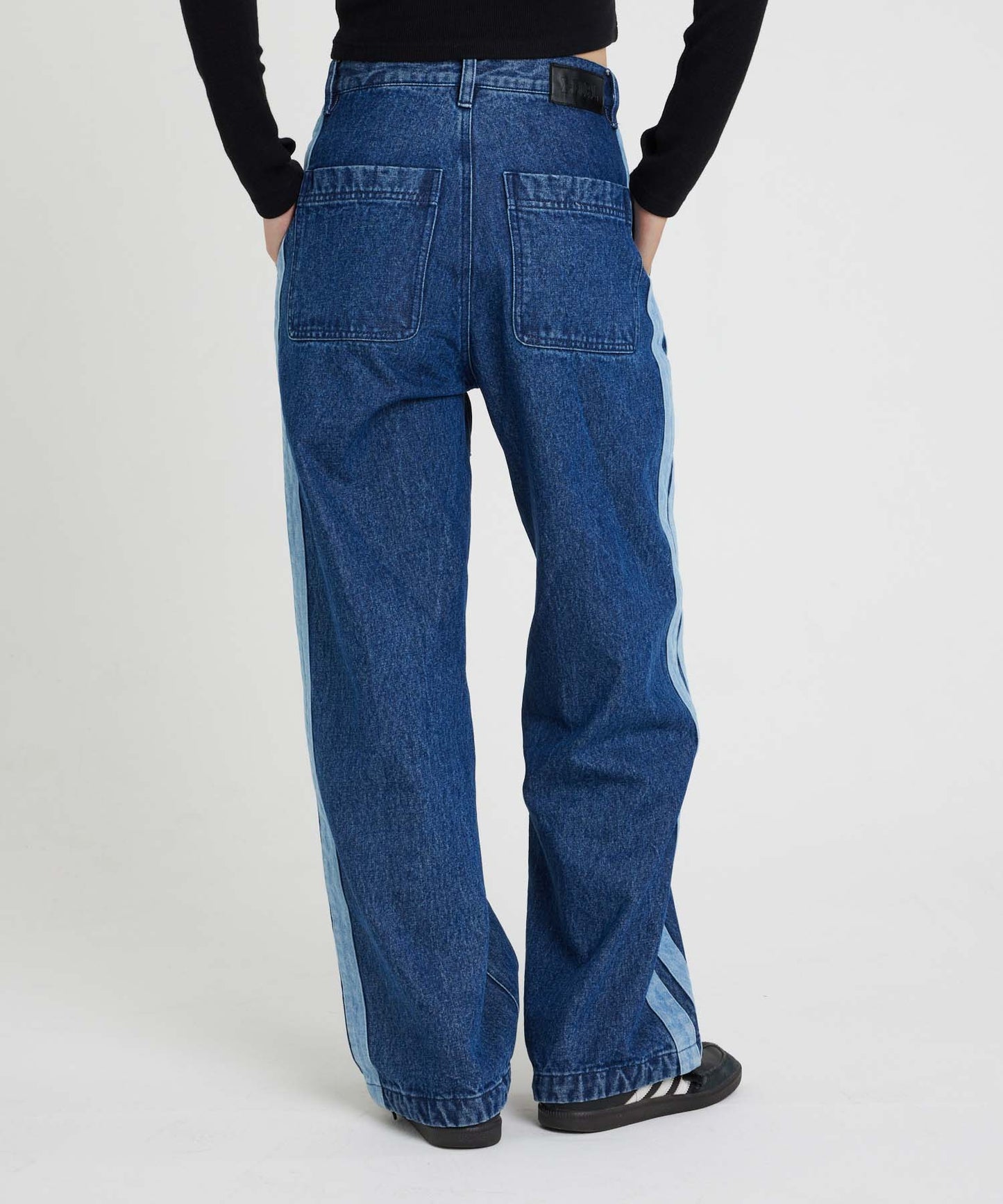DENIM CONTRAST LINE PANTS