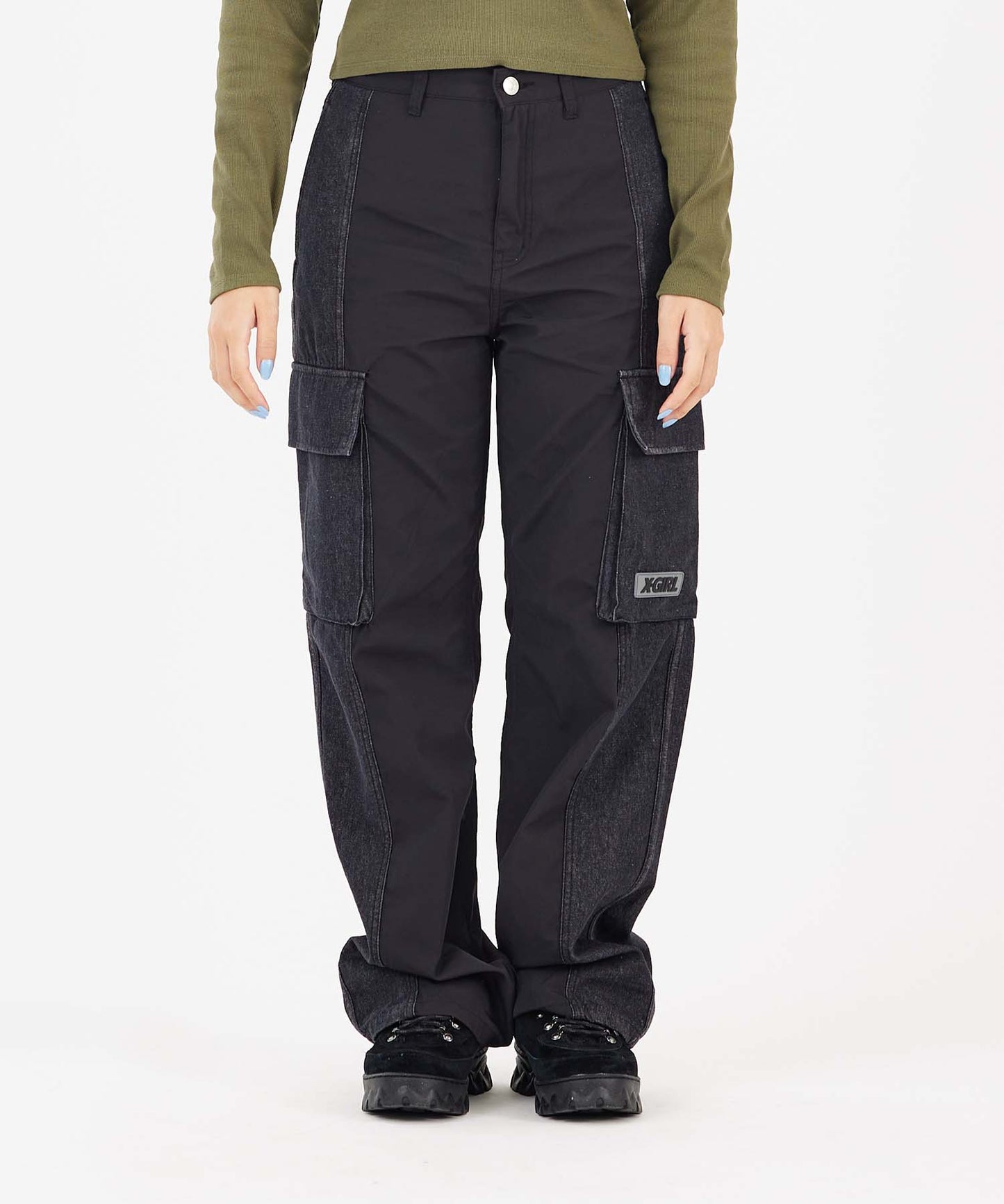 DENIM MIXED PANTS