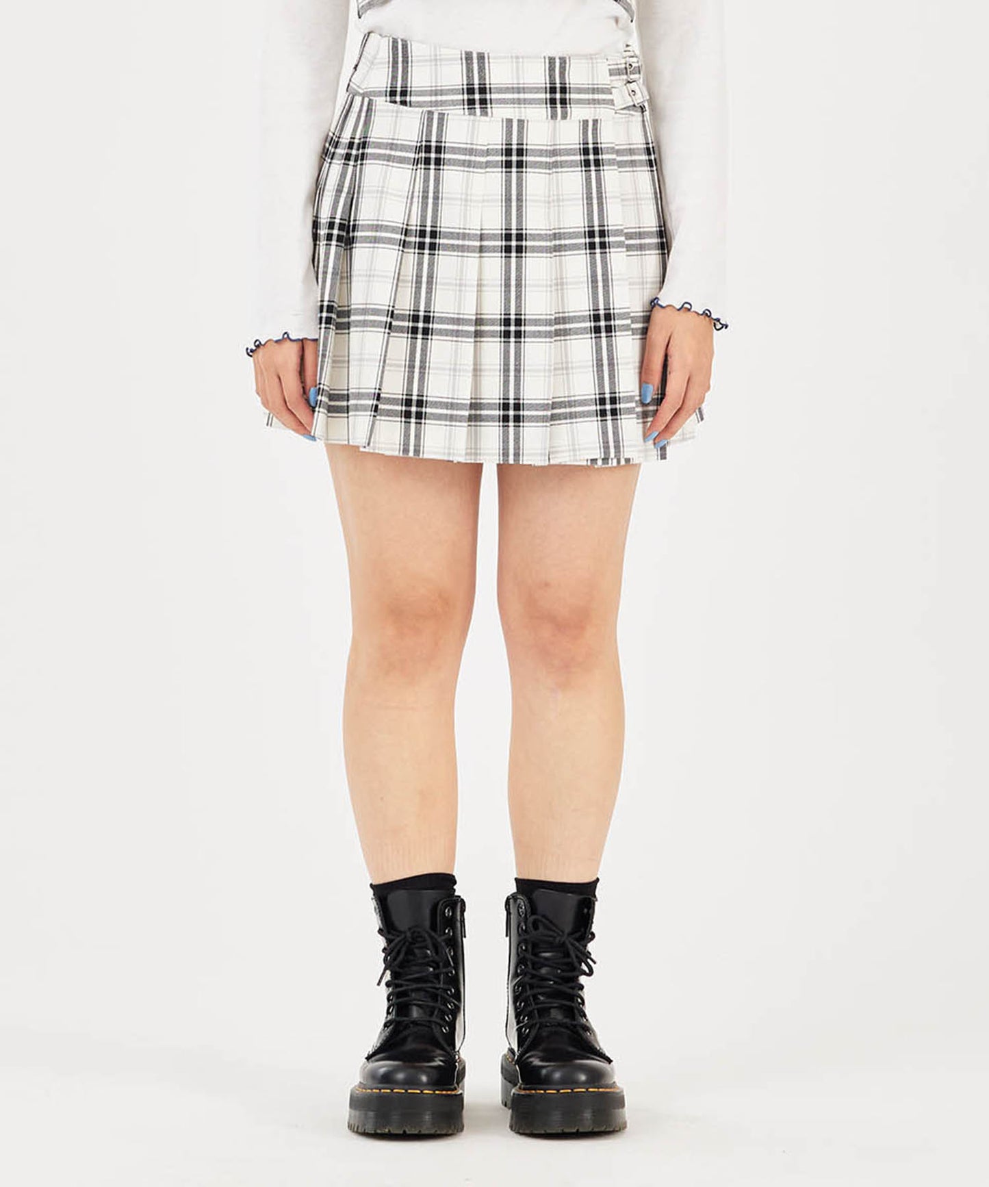 PLAID PLEATED MINI SKIRT