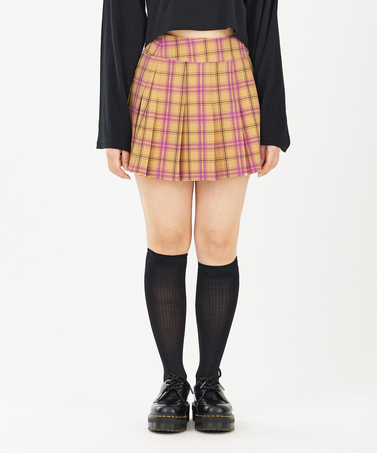 PLAID PLEATED MINI SKIRT