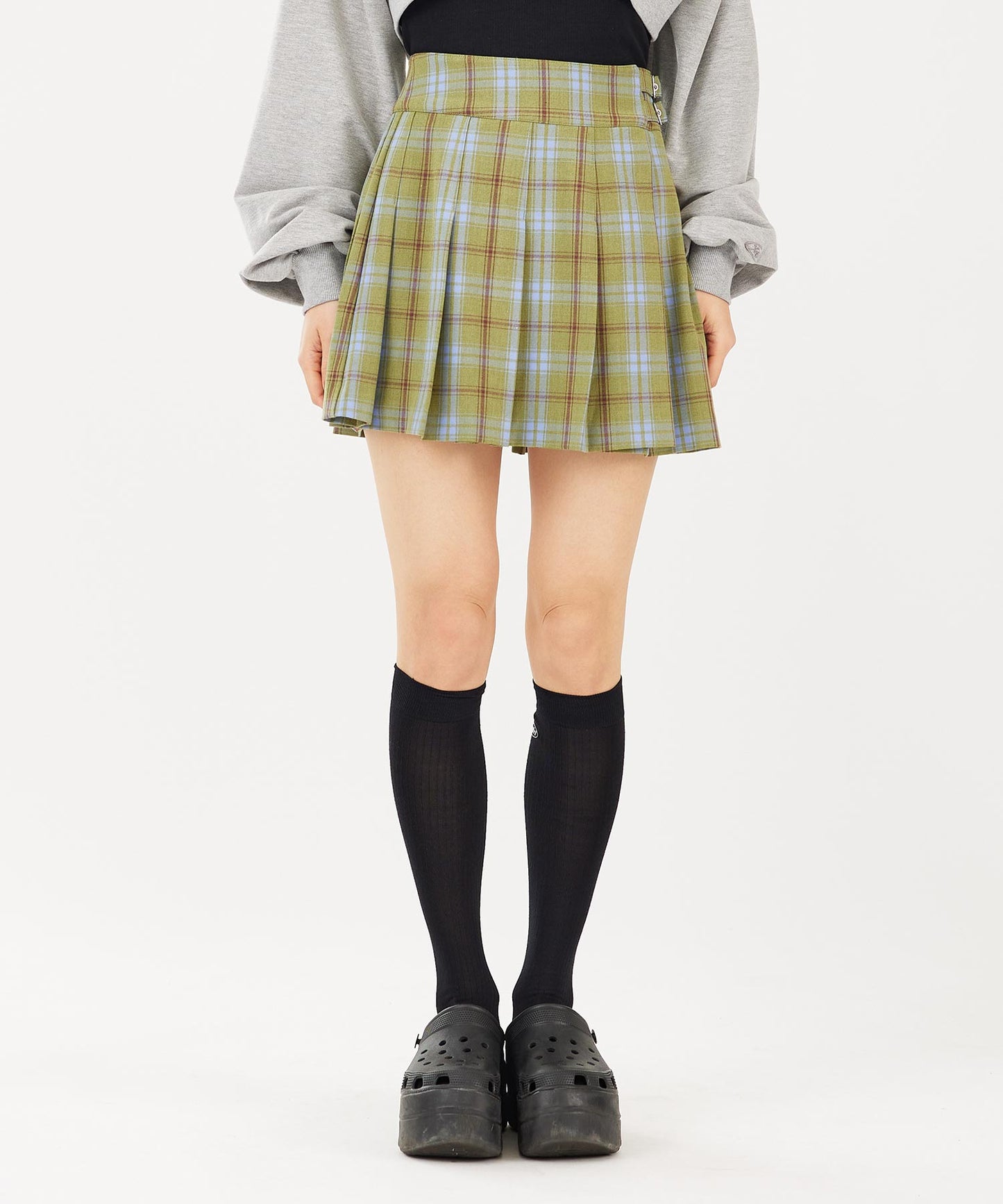 PLAID PLEATED MINI SKIRT