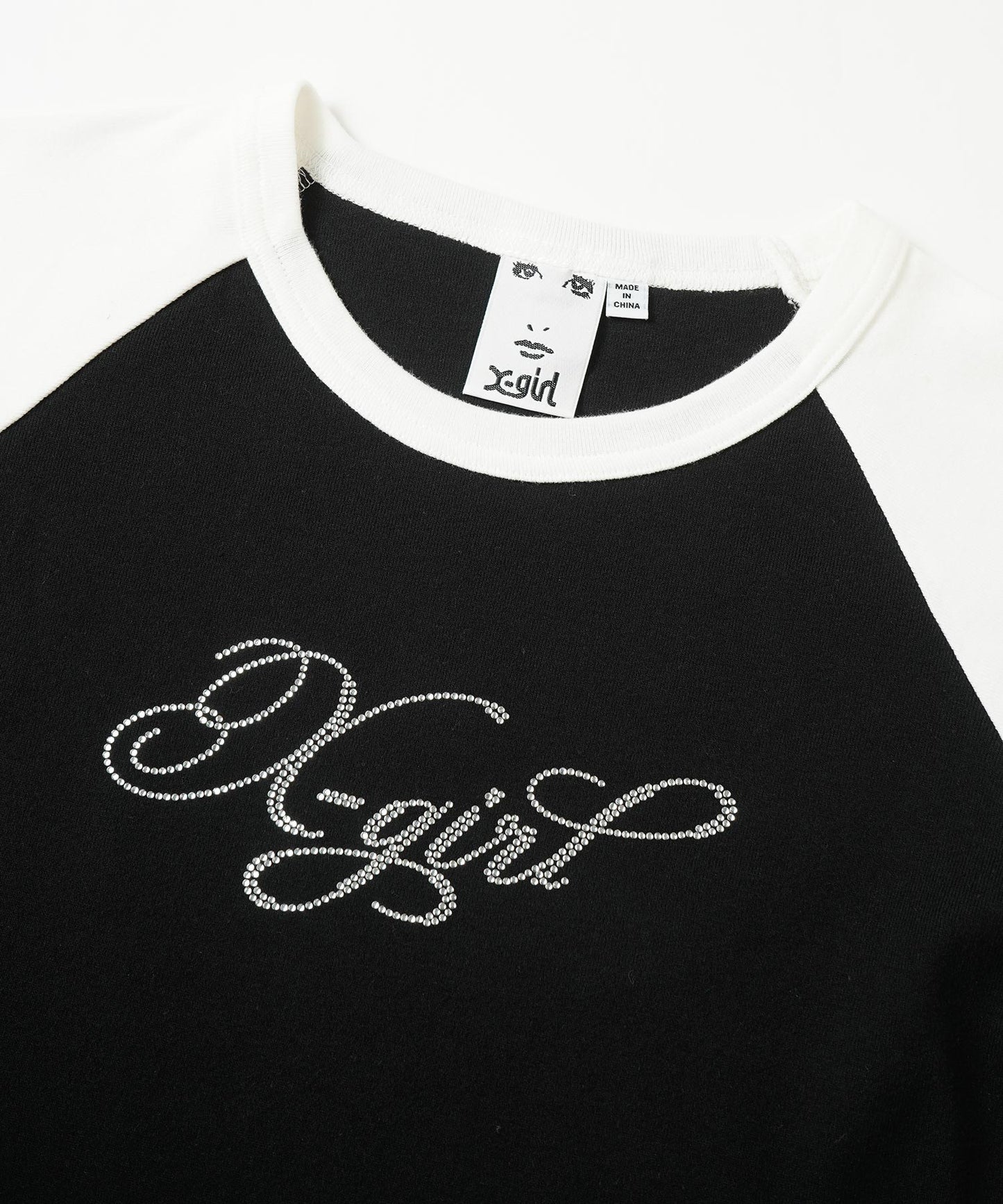 RHINESTONE LOGO S/S RAGLAN BABY TEE
