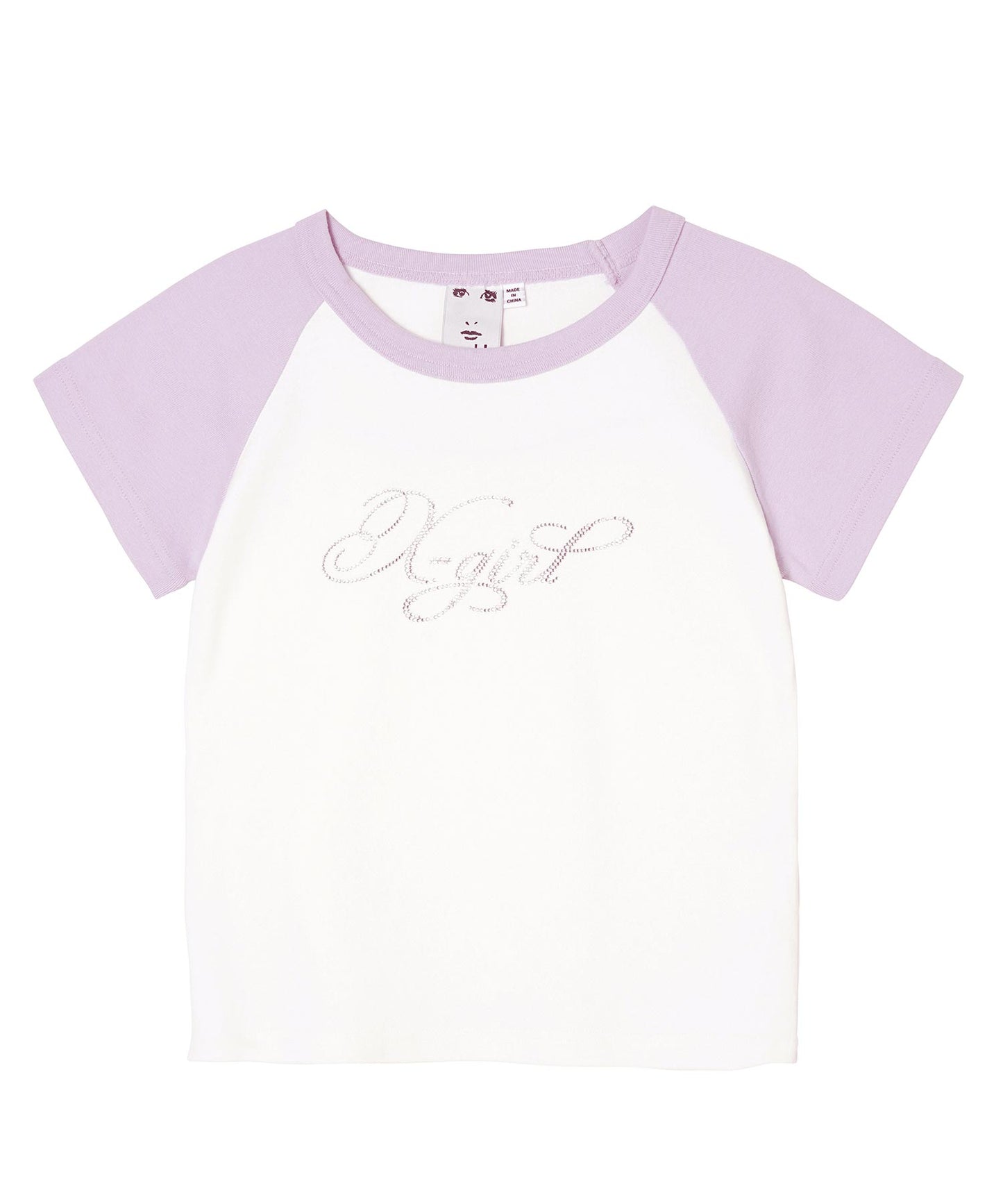 RHINESTONE LOGO S/S RAGLAN BABY TEE