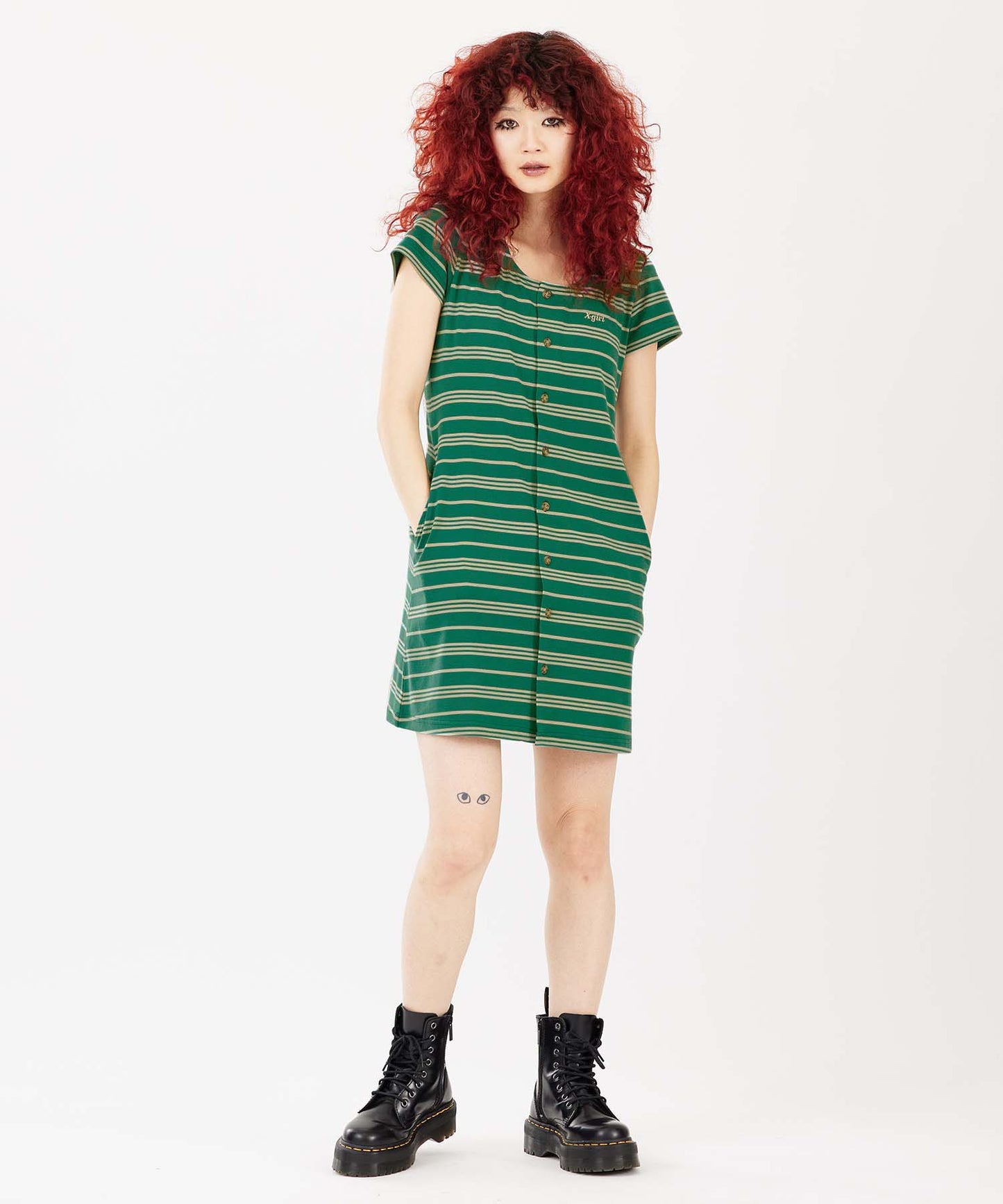 STRIPED BUTTON DOWN DRESS