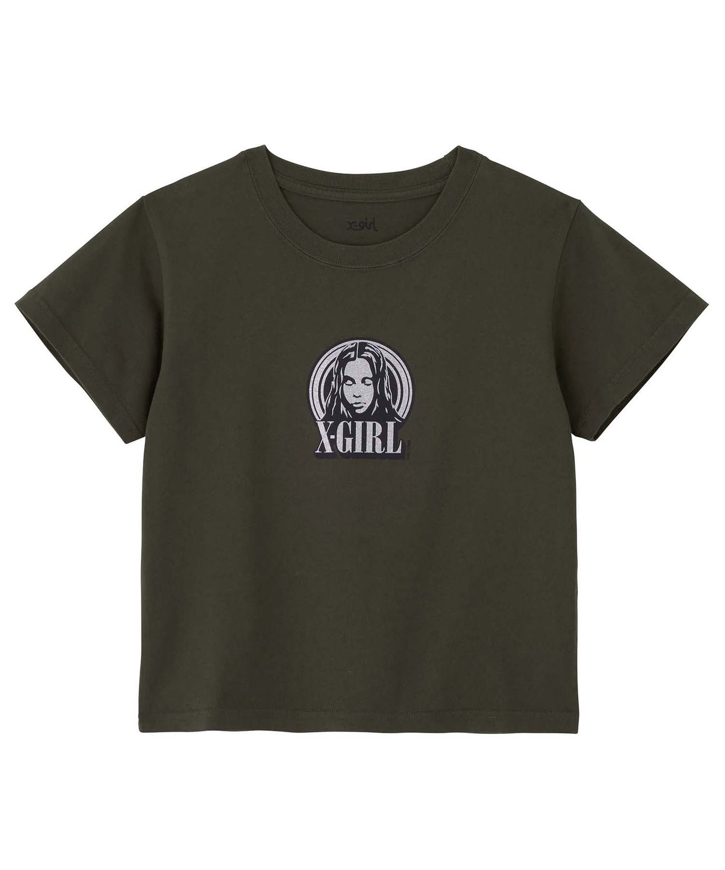 GLITTER CIRCLE BACKGROUND FACE LOGO S/S BABY TEE