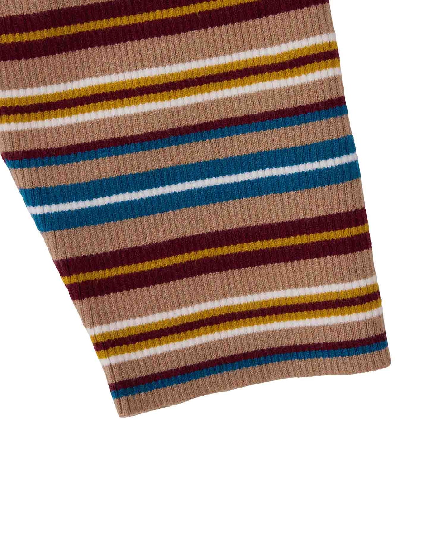 STRIPED HIGH NECK KNIT TOP