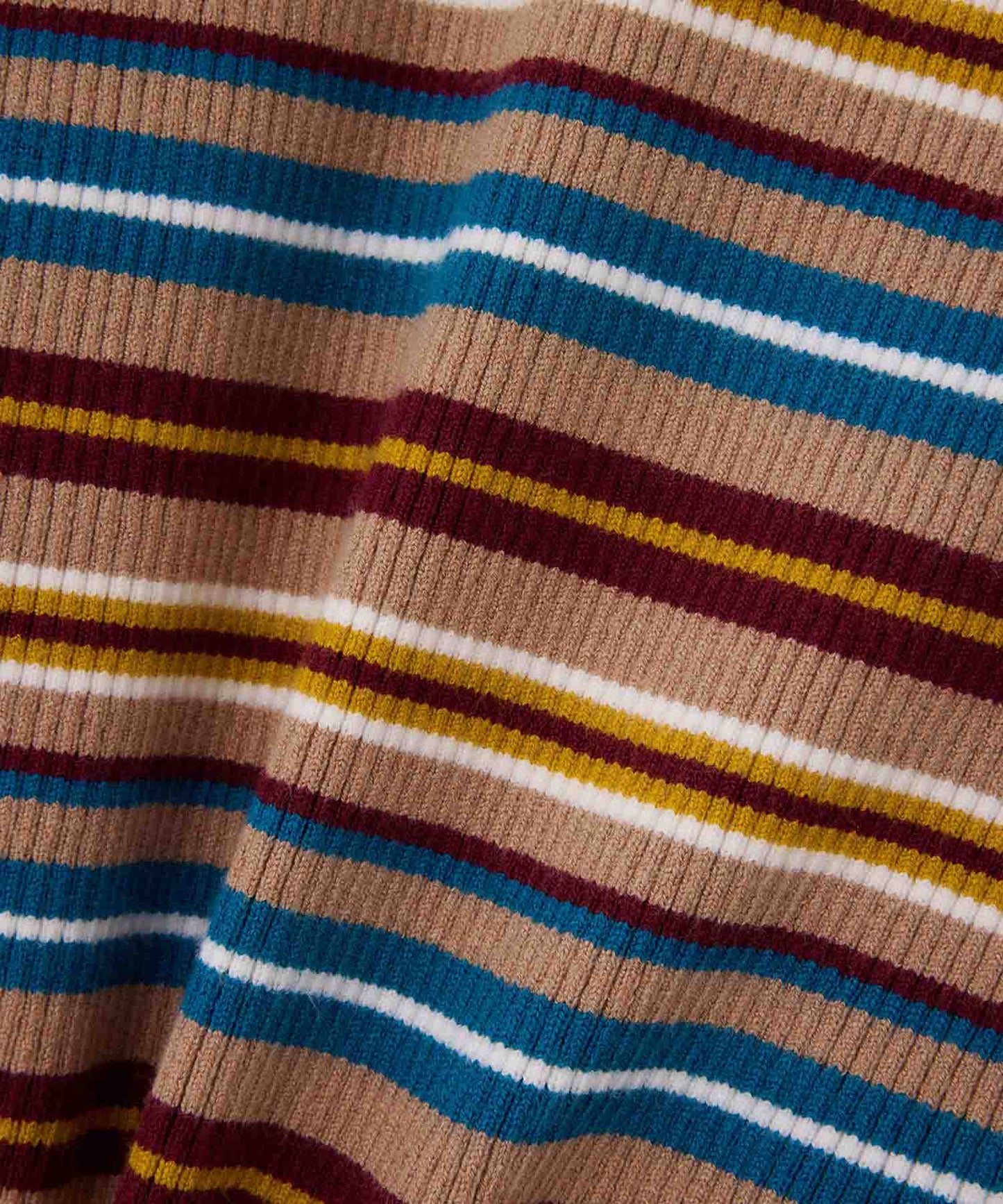 STRIPED HIGH NECK KNIT TOP