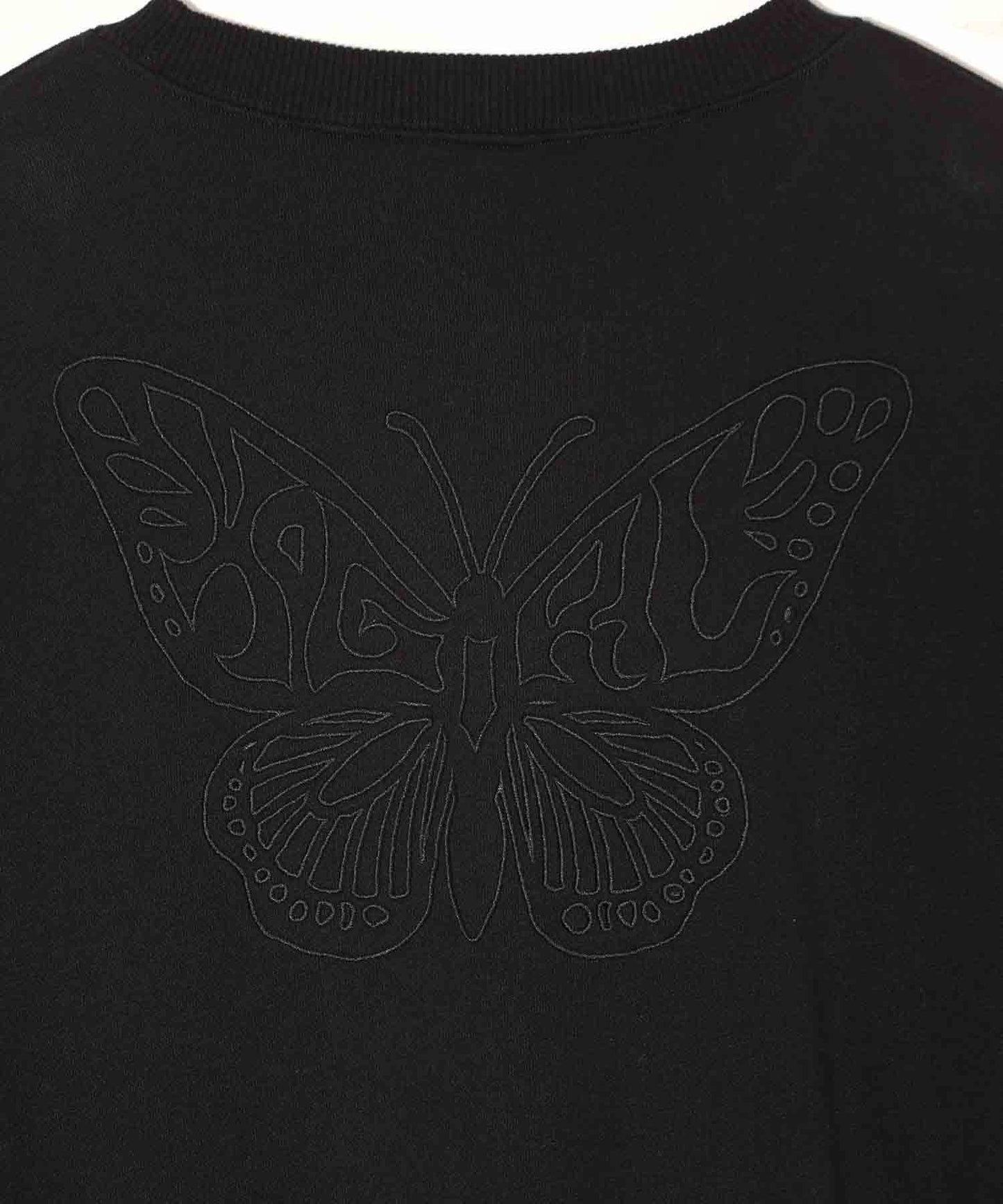 BUTTERFLY EMBROIDERY COMPACT SWEAT TOP