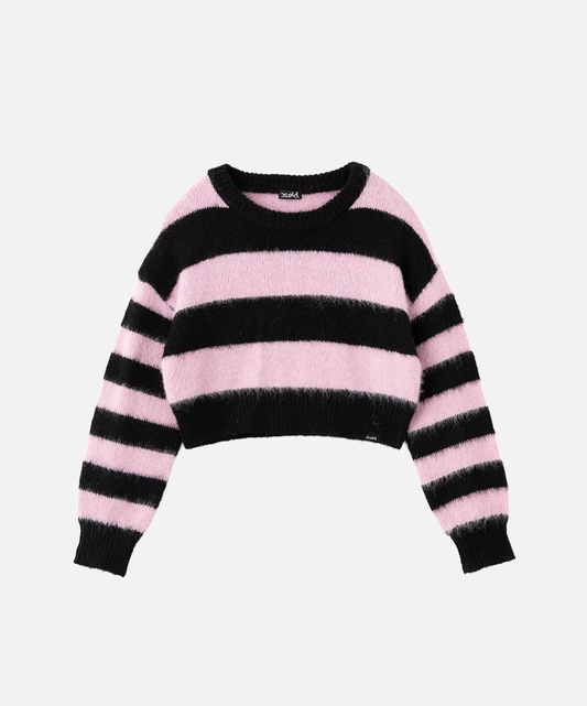 Grungy Knitted Striped Sweater