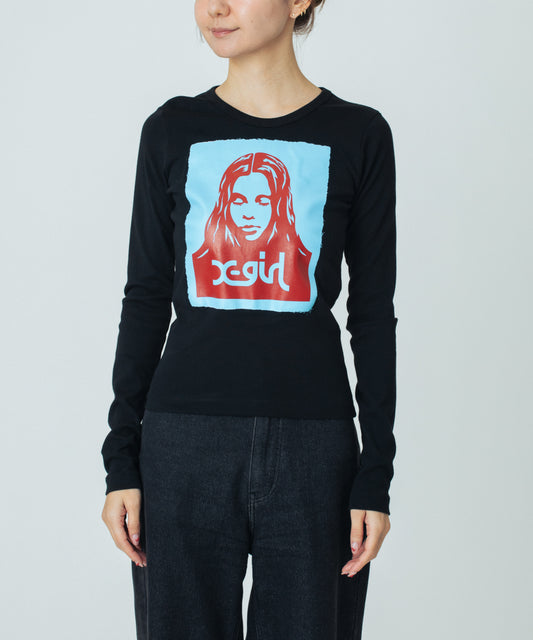 FACE POSTER L/S FITTED TEE