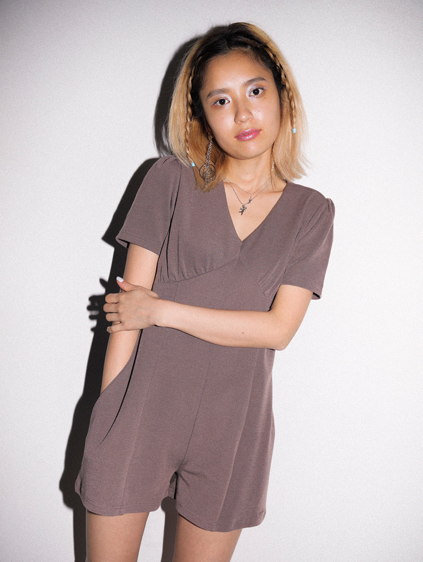 PUFF SLEEVE ROMPER, DRESS, X-Girl