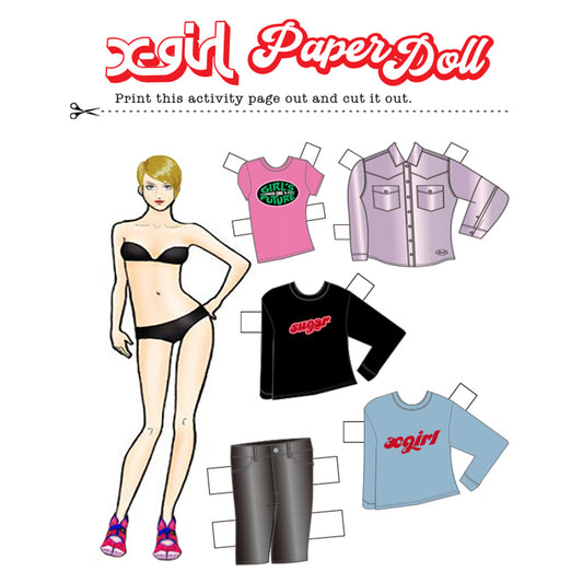Weekend Activities【X-girl fashion doll cutouts & coloring pages】