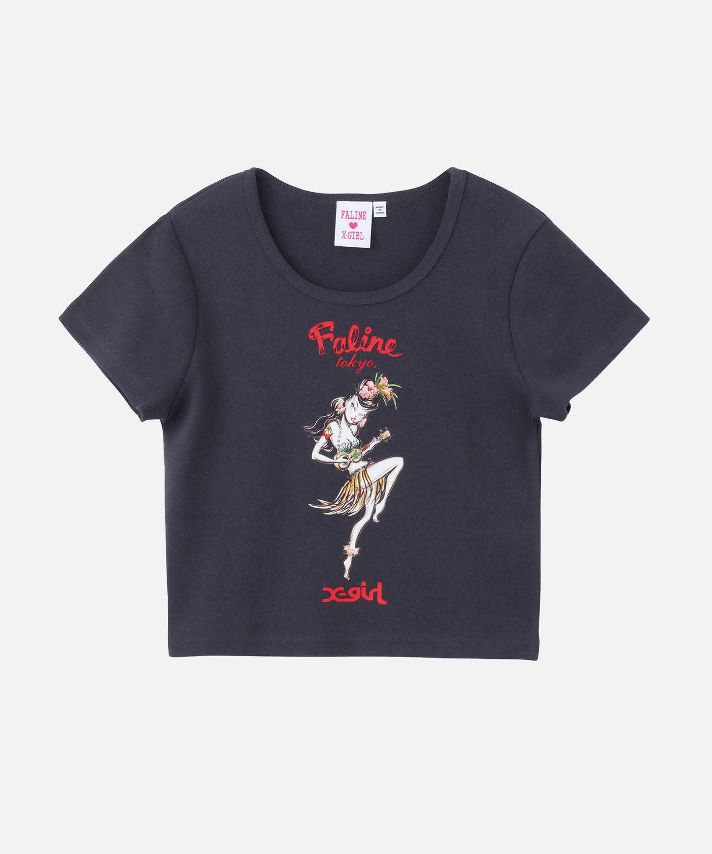 X-girl x FALINE ALOHA GIRL S/S BABY TEE