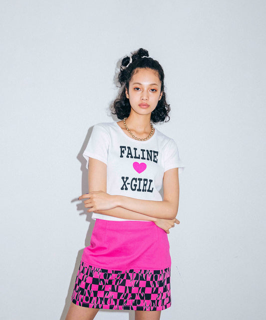X-girl x FALINE S/S BABY TEE