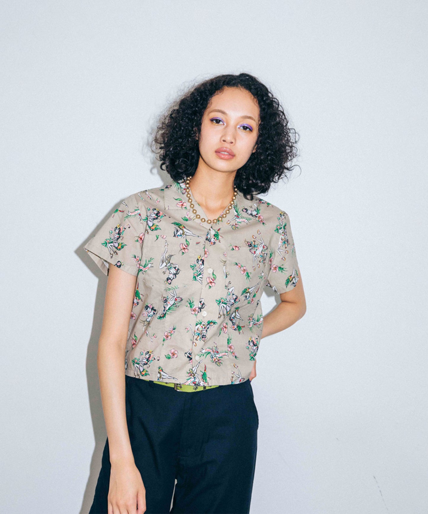 X-girl x FALINE GIRLS ALOHA SHIRT