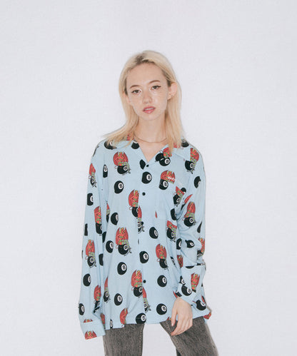 X-girl × KOZIK DEVIL GIRL OPEN COLLAR SHIRT