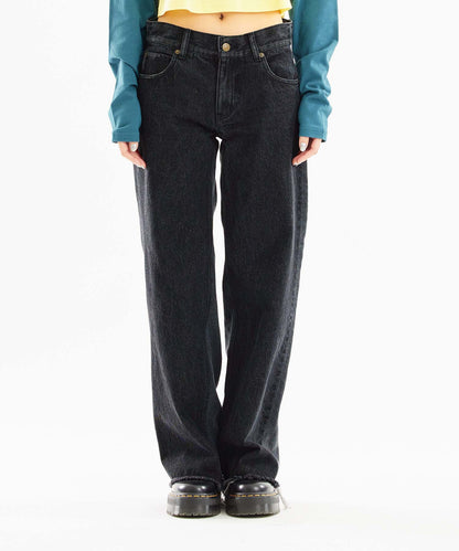 2-TONE LOW-RISE DENIM PANTS