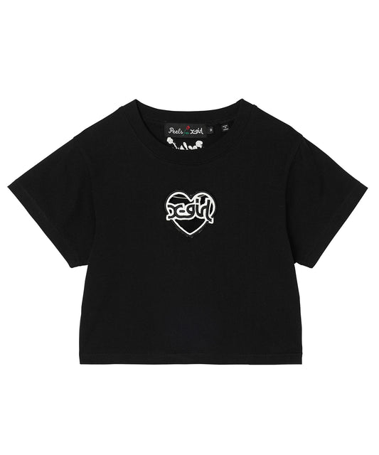 X-girl x Peels  HOLLOW PATCH S/S CROPPED TEE