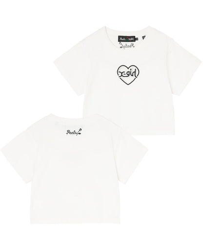 X-girl x Peels  HOLLOW PATCH S/S CROPPED TEE