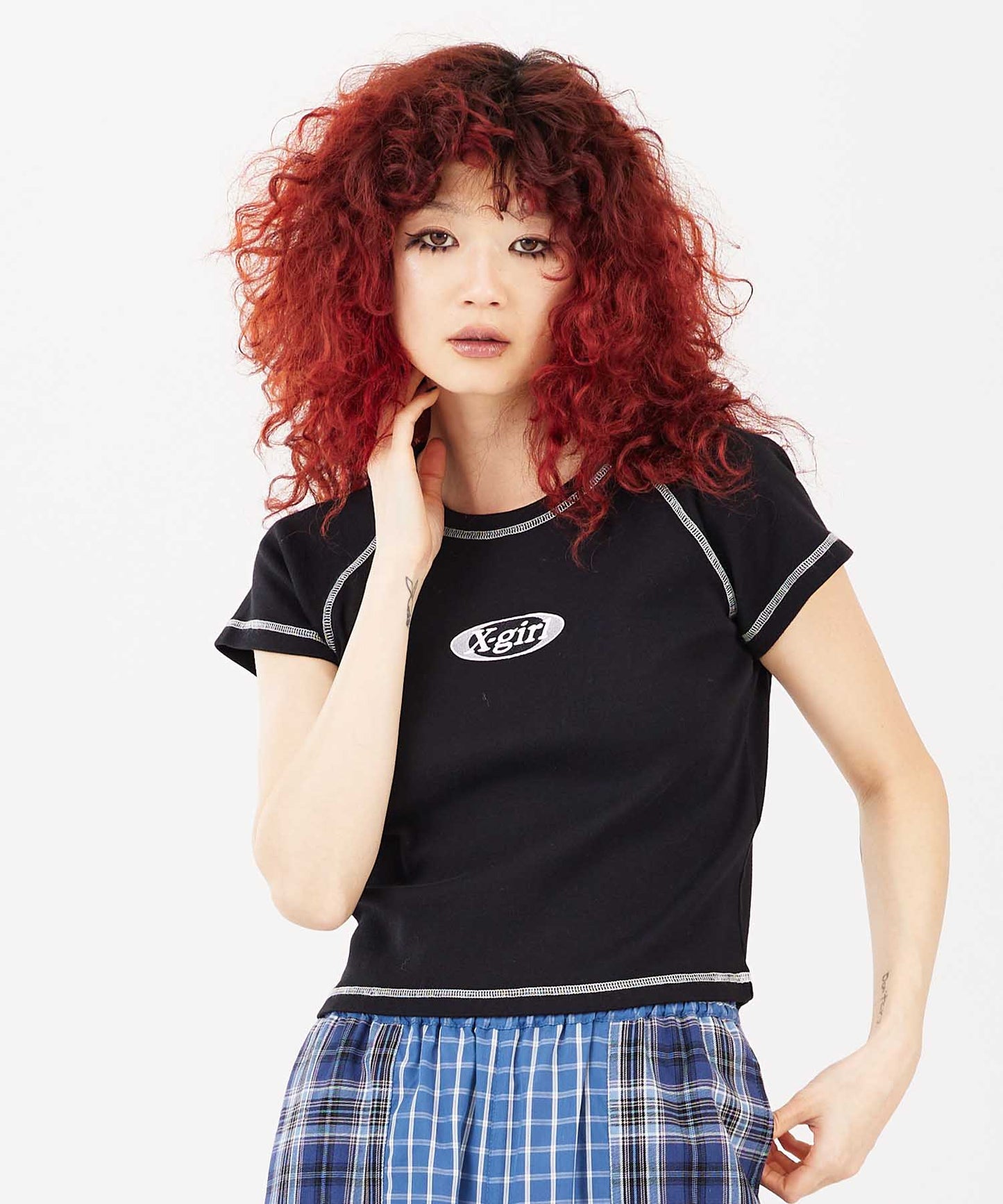 BICOLOR STITCH S/S BABY TEE