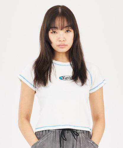 BICOLOR STITCH S/S BABY TEE