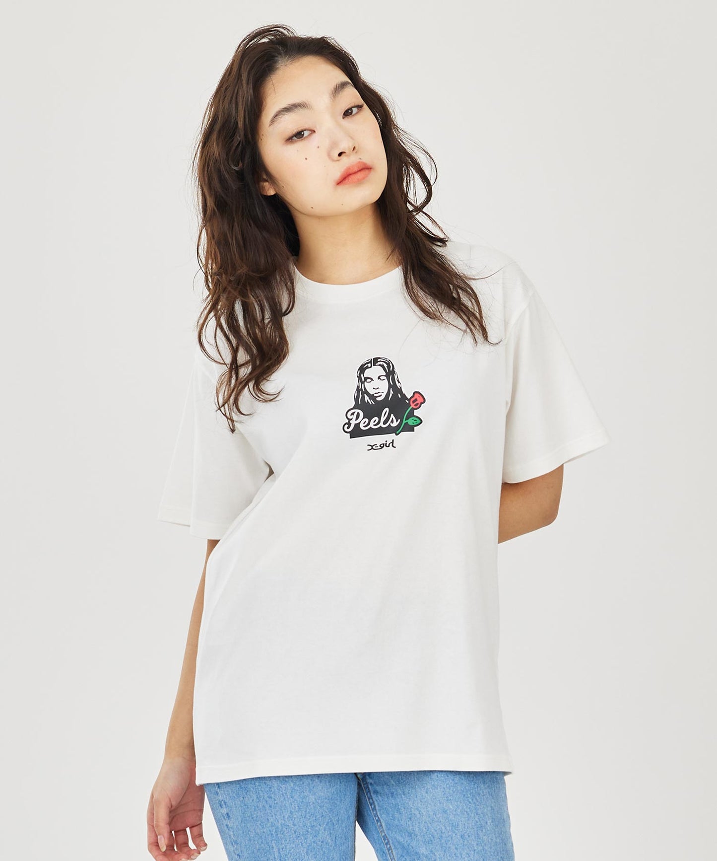X-girl x Peels FACE S/S TEE