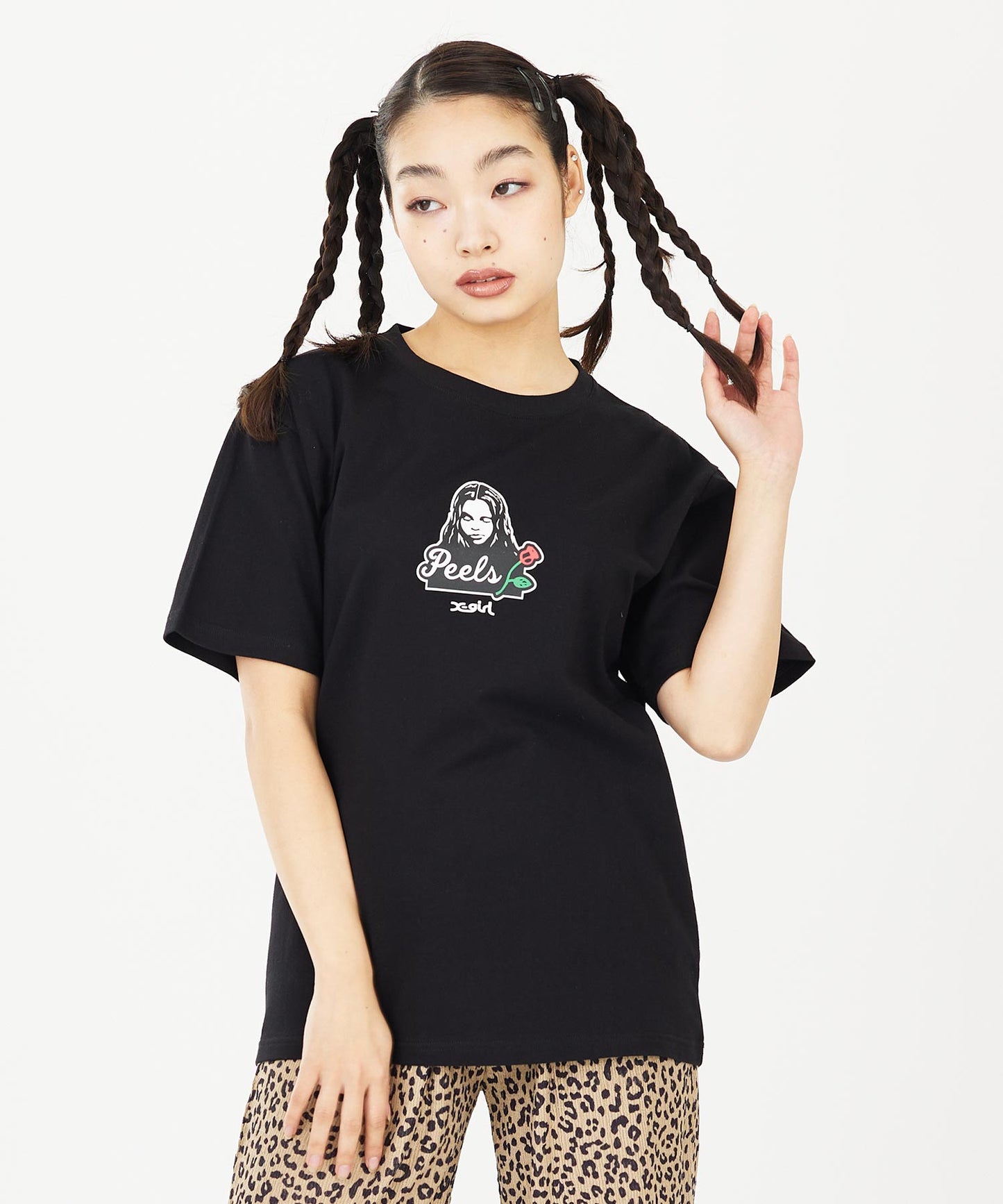 X-girl x Peels FACE S/S TEE