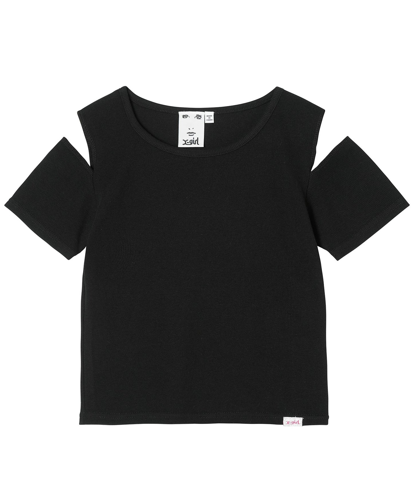 CUT OUT SHOULDER S/S TOP