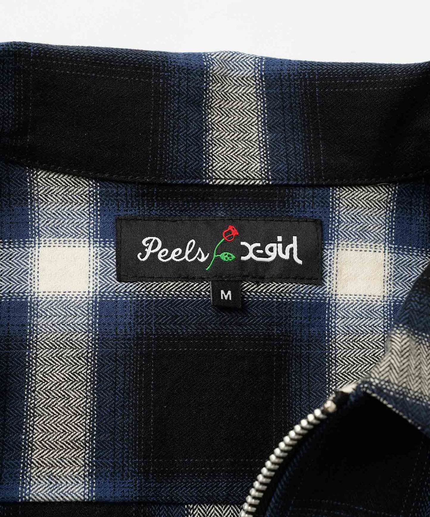 X-girl x Peels PLAID ZIP UP SHIRT
