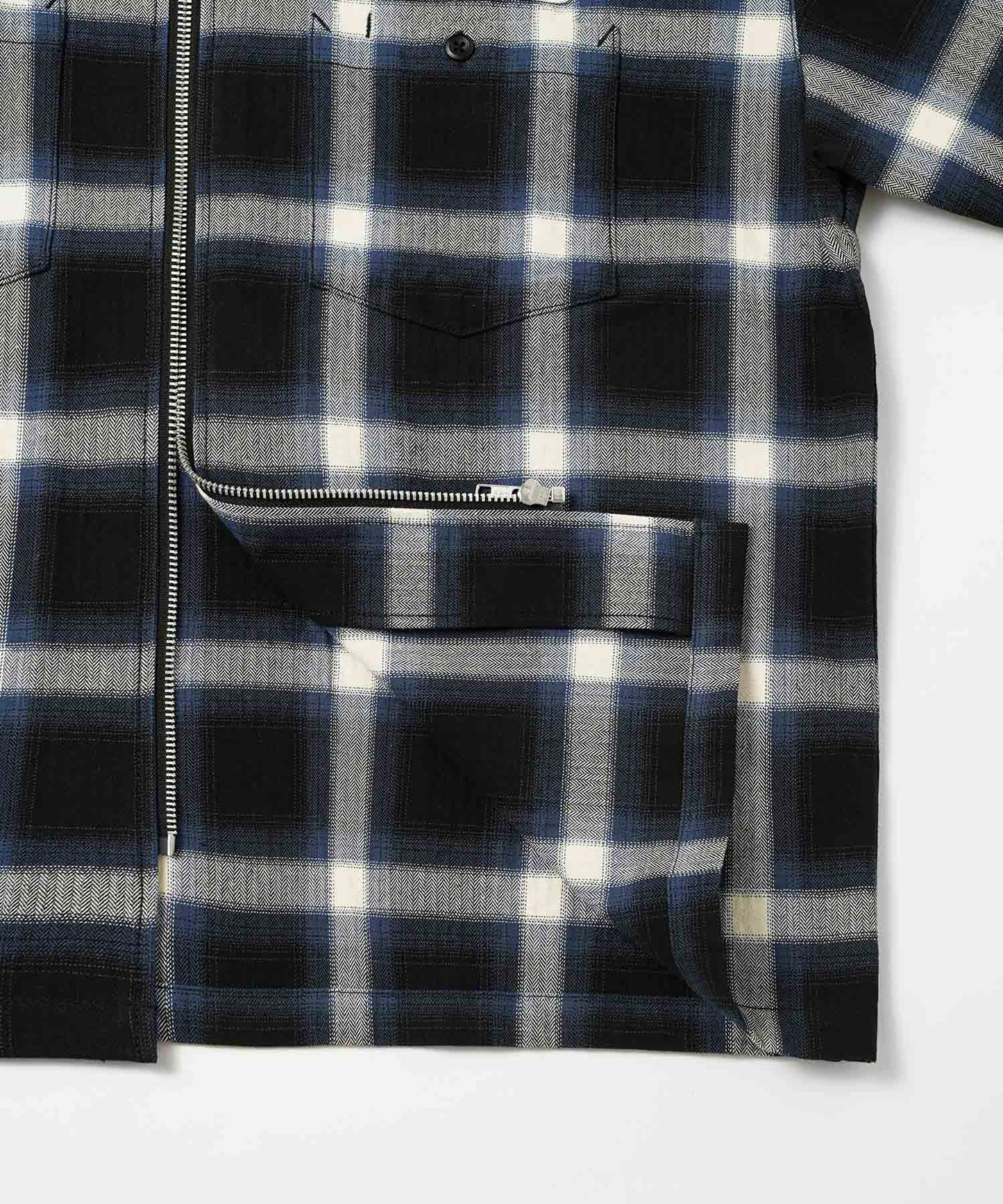 X-girl x Peels PLAID ZIP UP SHIRT