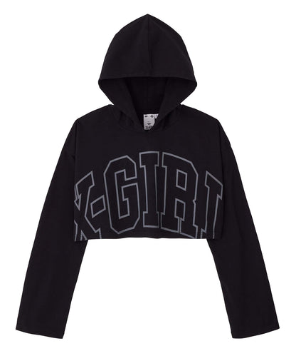 LOGO HOODED CROPPED TOP