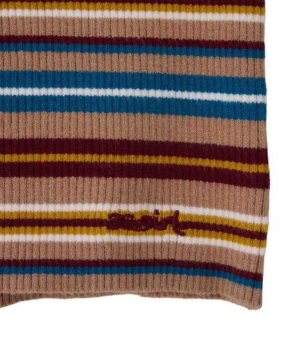 STRIPED HIGH NECK KNIT TOP