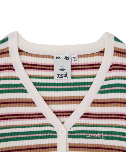 STRIPED KNIT CARDIGAN