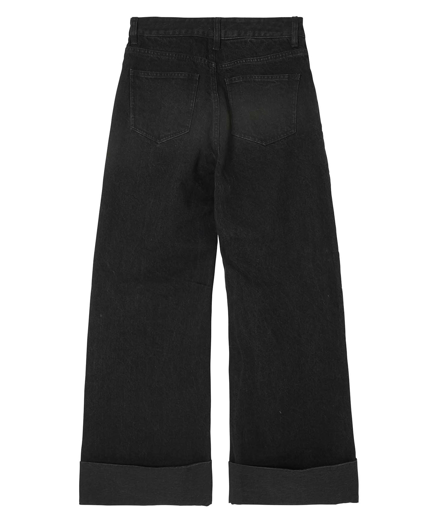 DISTRESSED ROLL UP DENIM PANTS