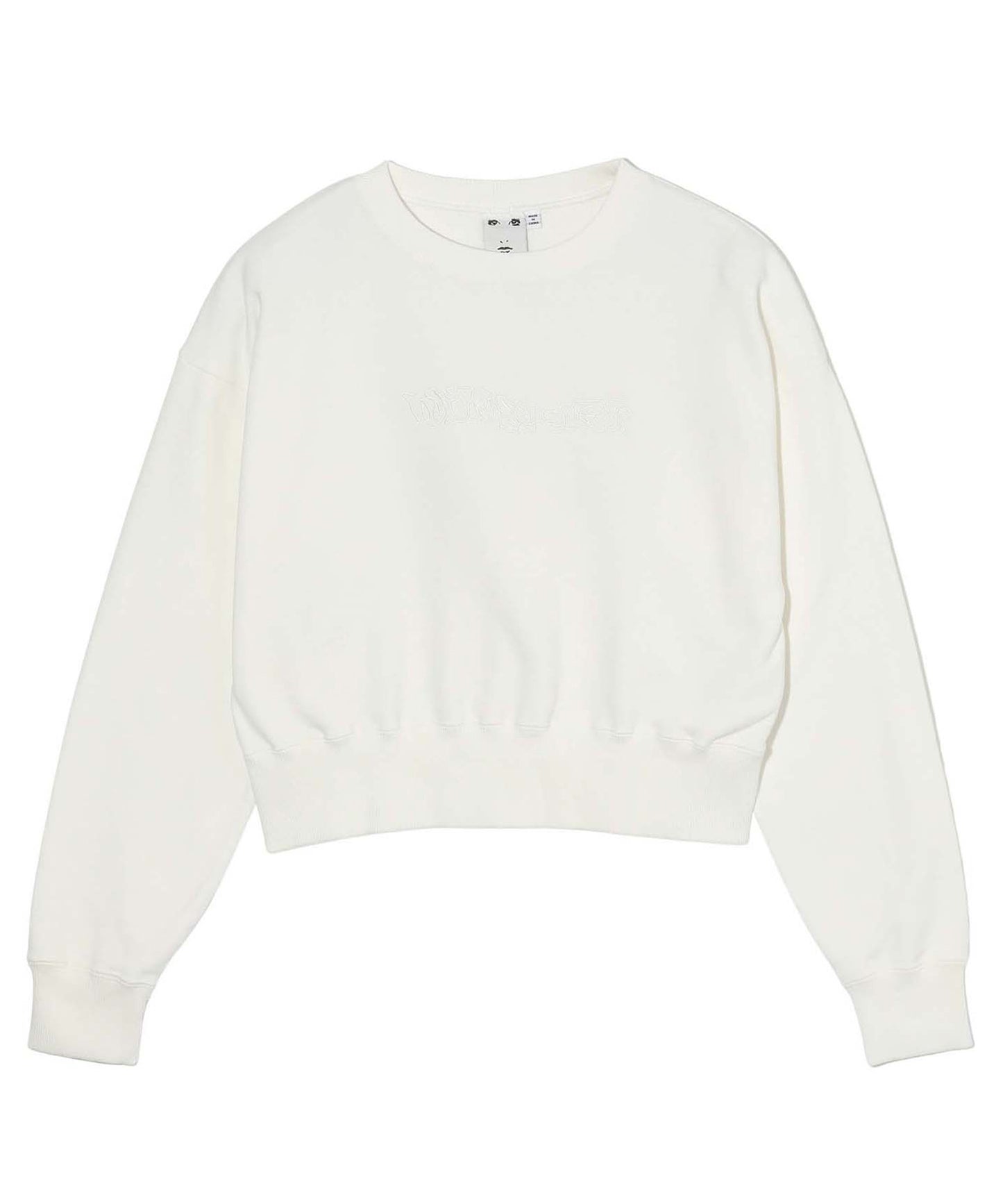BUTTERFLY EMBROIDERY COMPACT SWEAT TOP