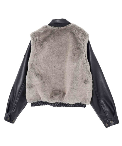 FAUX FUR CONVERTIBLE JACKET