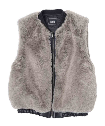 FAUX FUR CONVERTIBLE JACKET