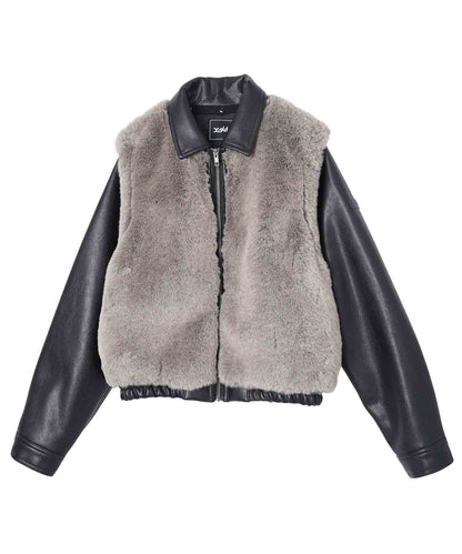 FAUX FUR CONVERTIBLE JACKET