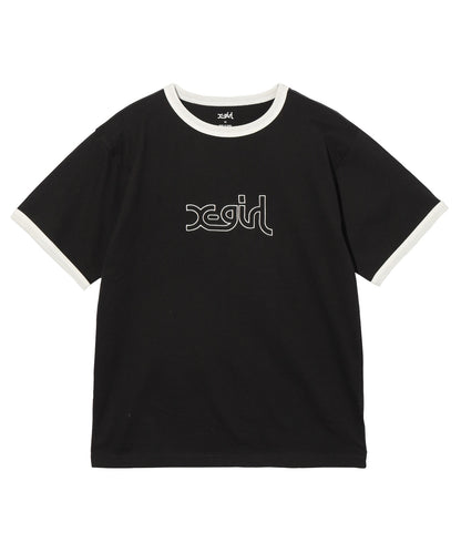 OUTLINE MILLS LOGO S/S RINGER TEE