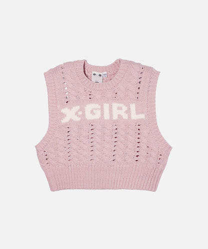 SLEEVELESS CABLE KNIT TOP