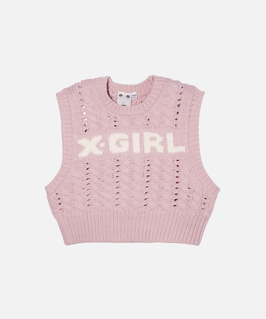 SLEEVELESS CABLE KNIT TOP