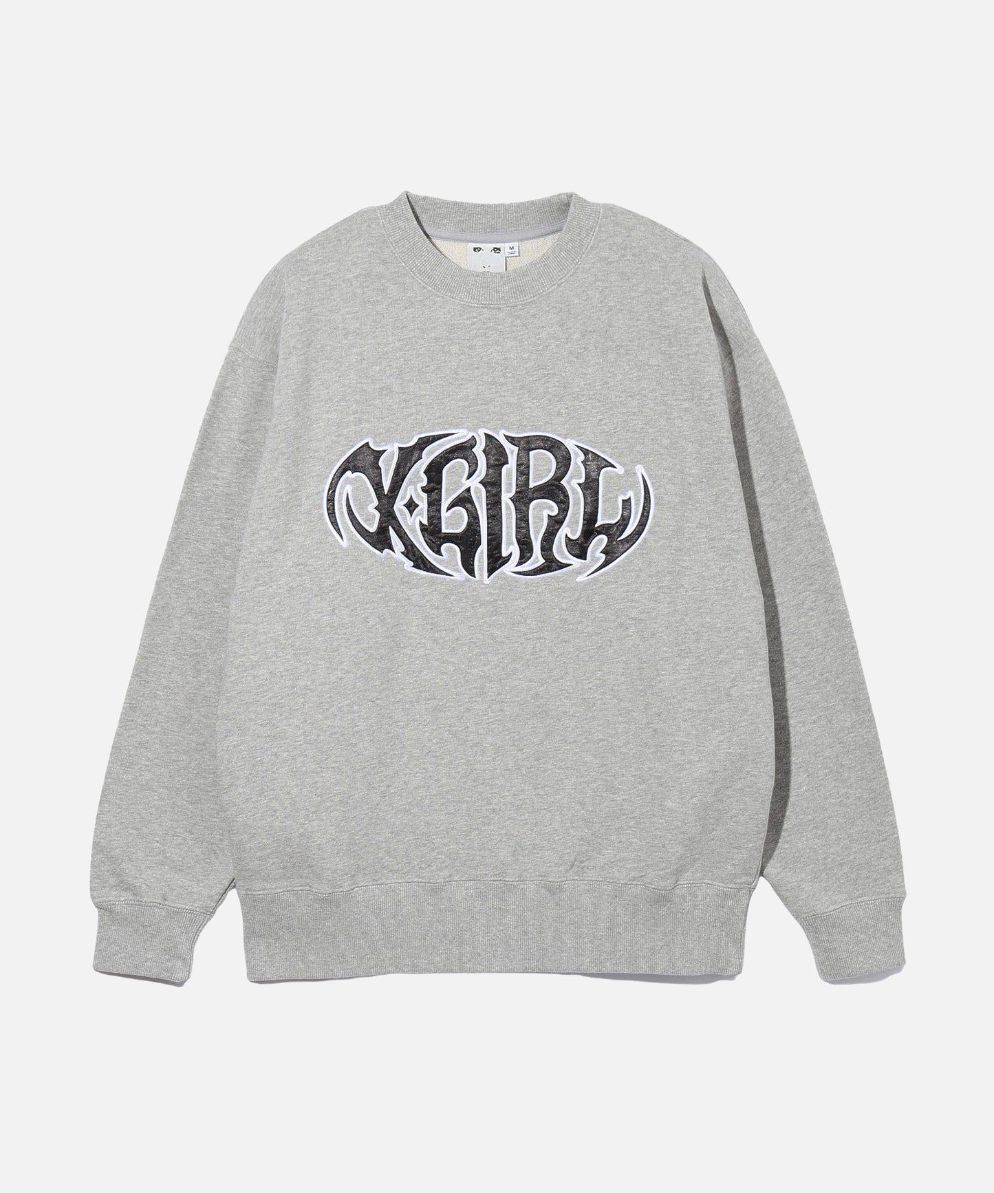 TRIBAL SHAPED LOGO PATCH CREWNECK SWEAT TOP