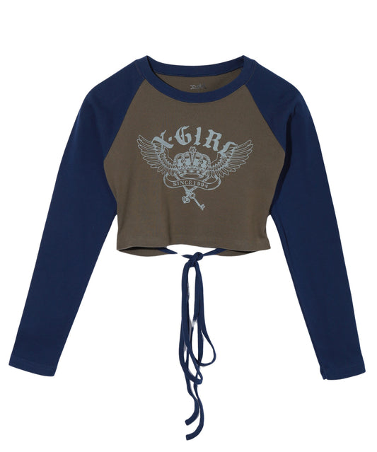 CROWN AND WINGS RAGLAN L/S BABY TEE