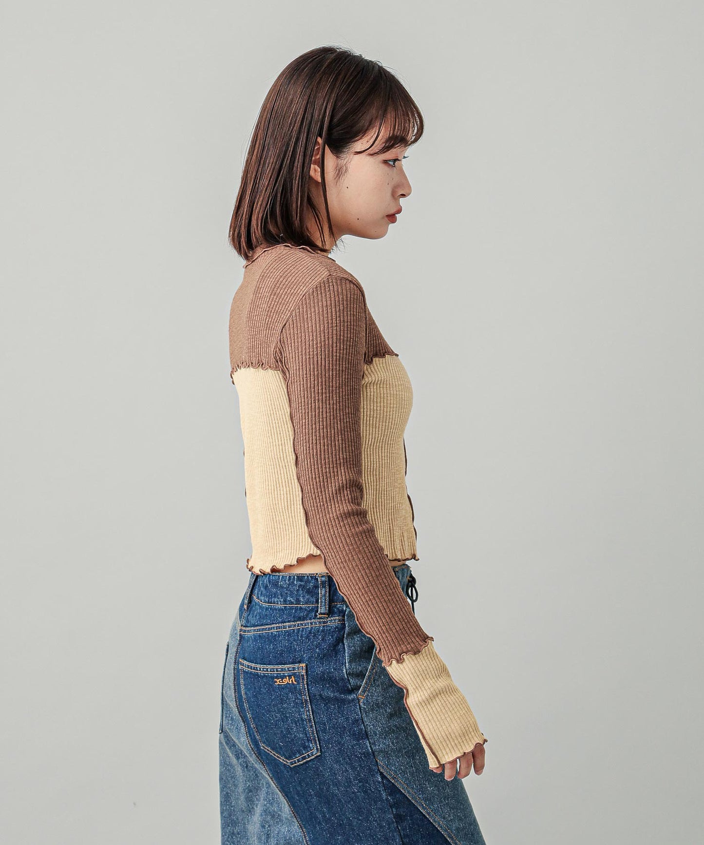 BICOLOR COMPACT PULLOVER SHIRT