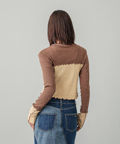 BICOLOR COMPACT PULLOVER SHIRT