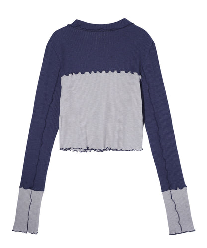 BICOLOR COMPACT PULLOVER SHIRT