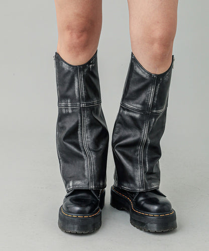 FAUX LEATHER LEG WARMER