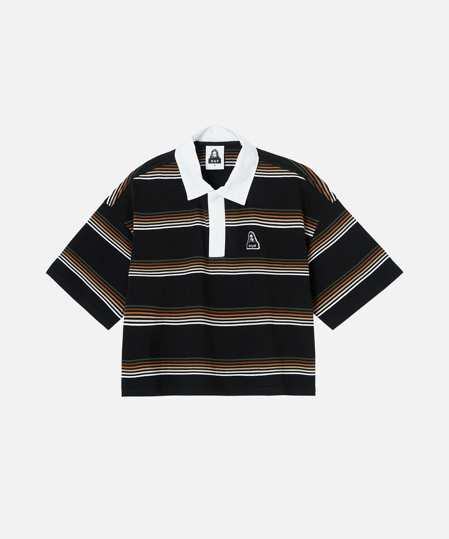 X-girl × HUF RUN THINGS CROP POLO SHIRT