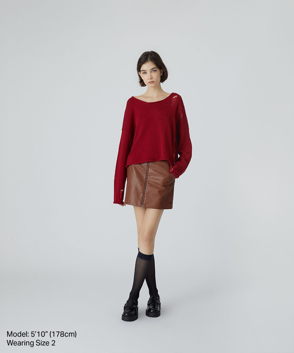 Distressed Knitted Sweater
