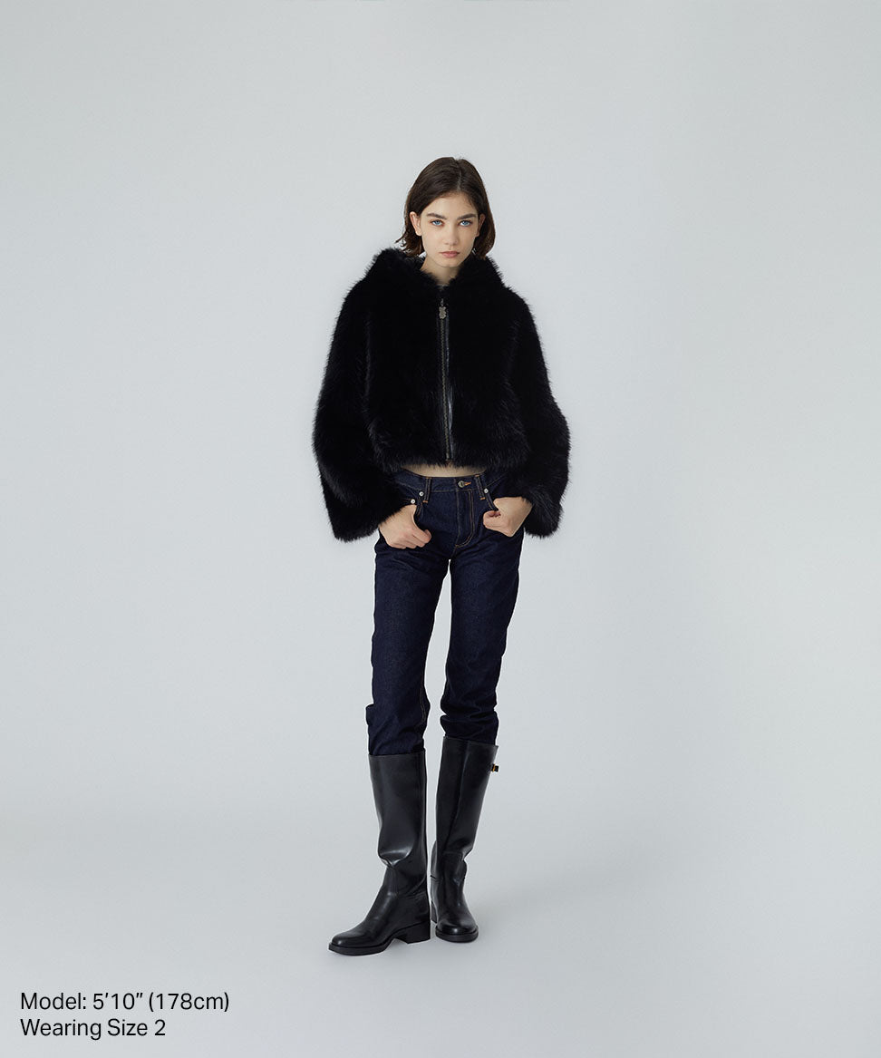 Shaggy Faux Fur Hoodie Jacket